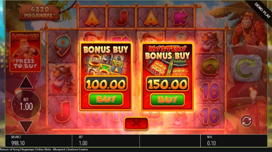 Scatters Return of Kong online slot bonus buy